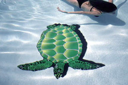 Large 4 Foot Pool Art - Sea Turtle
