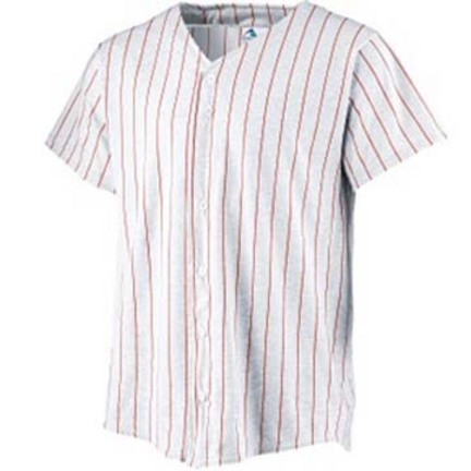 Striped Button Front Baseball Shirt (2X-Large) from Augusta Sportswear
