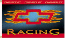 Chevy Racing With Flames Premium 3 x 5 Flag