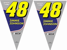 #48 Jimmie Johnson 25 String of 6" x 9" Party Pennants