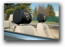 West Virginia Mountaineers Head Rest Covers - Set of 2
