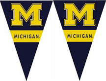 Michigan Wolverines 25 String of 6" x 9" Party Pennants