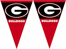 Georgia Bulldogs "G" 25 String of 6" x 9" Party Pennants