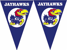Kansas Jayhawks 25 String of 6" x 9" Party Pennants