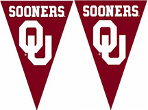 Oklahoma Sooners 25 String of 6" x 9" Party Pennants