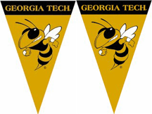 Georgia Tech Yellow Jackets 25 String of 6" x 9" Party Pennants