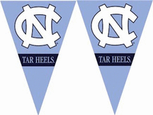 North Carolina Tar Heels 25 String of 6" x 9" Party Pennants