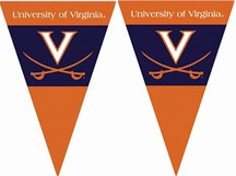 Virginia Cavaliers 25 String of 6" x 9" Party Pennants