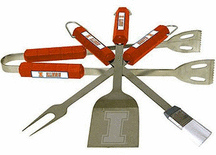 Illinois Fighting Illini Grill BBQ Utensil Set
