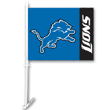 Detroit Lions Car Flags - 1 Pair