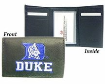 Duke Blue Devils Embroidered Leather Tri Fold Wallet