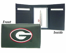 Georgia Bulldogs Embroidered Leather Tri-Fold Wallet Picture