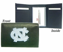 North Carolina Tar Heels Embroidered Leather Tri-Fold Wallet