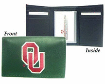 Oklahoma Sooners Embroidered Leather Tri-Fold Wallet