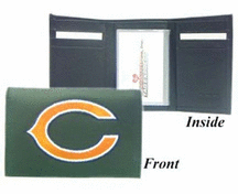 Chicago Bears Embroidered Leather Tri-Fold Wallet
