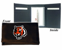 Cincinnati Bengals Embroidered Leather Tri-Fold Wallet