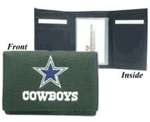 Dallas Cowboys Embroidered Leather Tri-Fold Wallet