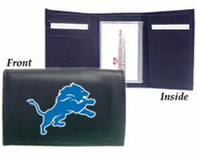 Detroit Lions Embroidered Leather Tri-Fold Wallet