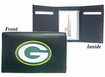 Green Bay Packers Embroidered Leather Tri-Fold Wallet