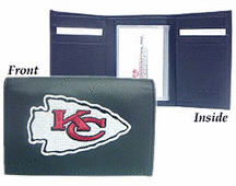 Kansas City Chiefs Embroidered Leather Tri-Fold Wallet