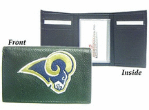 St. Louis Rams Embroidered Leather Tri-Fold Wallet