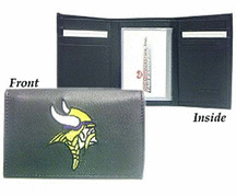 Minnesota Vikings Embroidered Leather Tri-Fold Wallet