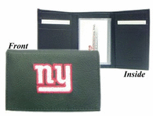 New York Giants Embroidered Leather Tri-Fold Wallet