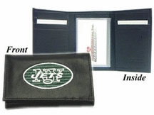 New York Jets Embroidered Leather Tri-Fold Wallet