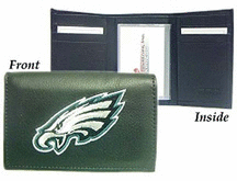 Philadelphia Eagles Embroidered Leather Tri-Fold Wallet
