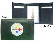 Pittsburgh Steelers Embroidered Leather Tri-Fold Wallet