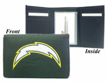 San Diego Chargers Embroidered Leather Tri-Fold Wallet