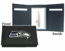Seattle Seahawks Embroidered Leather Tri-Fold Wallet