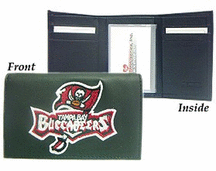 Tampa Bay Buccaneers Embroidered Leather Tri-Fold Wallet