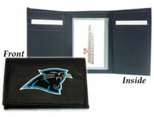 Carolina Panthers Embroidered Leather Tri-Fold Wallet