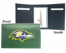 Baltimore Ravens Embroidered Leather Tri-Fold Wallet Picture