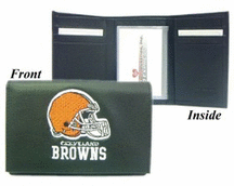 Cleveland Browns Embroidered Leather Tri-Fold Wallet