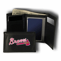 Atlanta Braves Embroidered Leather Tri-Fold Wallet