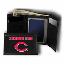 Cincinnati Reds Embroidered Leather Tri-Fold Wallet