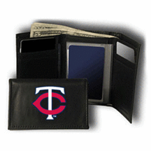 Minnesota Twins Embroidered Leather Tri-Fold Wallet