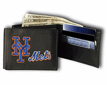 New York Mets Embroidered Leather Tri-Fold Wallet