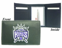 Sacramento Kings Embroidered Leather Tri Fold Wallet