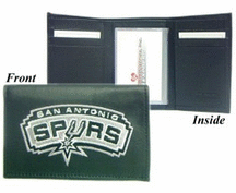 San Antonio Spurs Embroidered Leather Tri Fold Wallet
