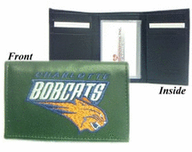 Charlotte Bobcats Embroidered Leather Tri Fold Wallet