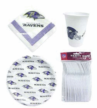 Baltimore Ravens 96 Piece Party Pack / Plastic Dinnerware Set