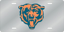 Chicago Bears Silver Laser Cut License Plate