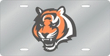 Cincinnati Bengals Silver Laser Cut License Plate