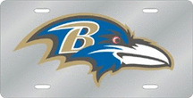 Baltimore Ravens Silver Laser Cut License Plate