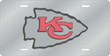 Kansas City Chiefs Silver Laser Cut License Plate