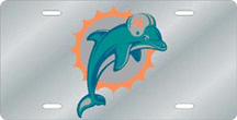 Miami Dolphins Silver Laser Cut License Plate