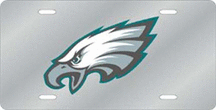 Philadelphia Eagles Silver Laser Cut License Plate
